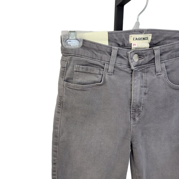 L'AGENCE Margot  High Rise Skinny Jeans Size 25 Gray New With Tags - Picture 2 of 10
